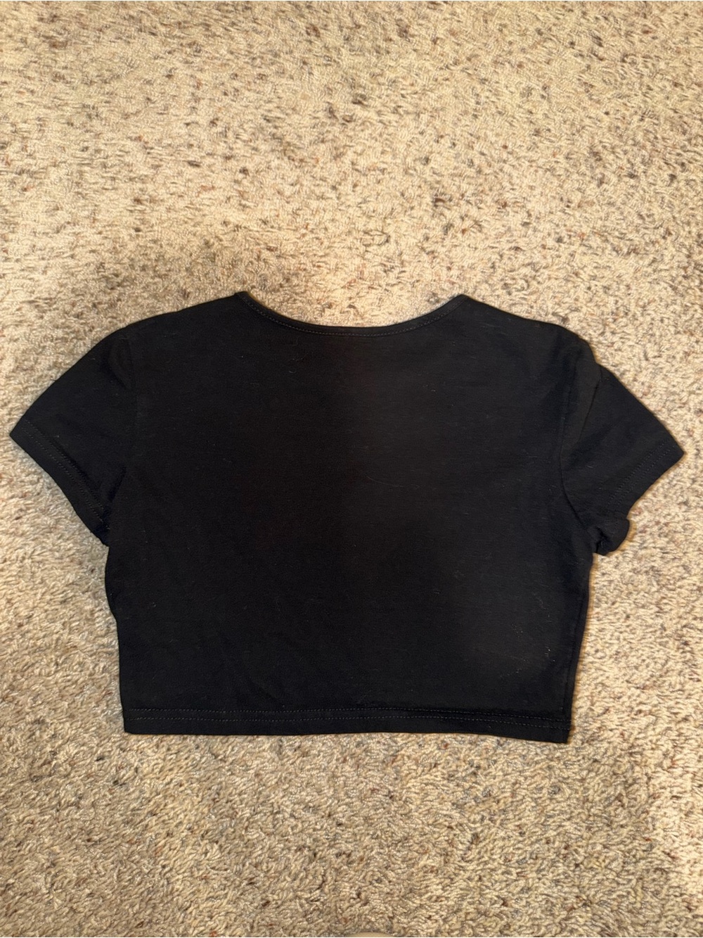SHEIN Black 'Your Favorite' Rhinestone Crop Tee - Picture 3 of 3
